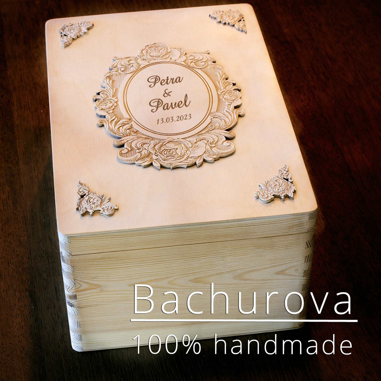 Dřevěná krabice na skleničky