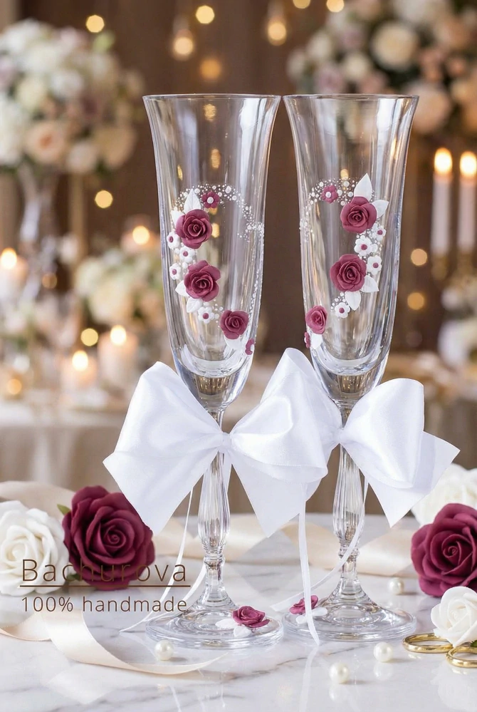 Svatební skleničky_růže