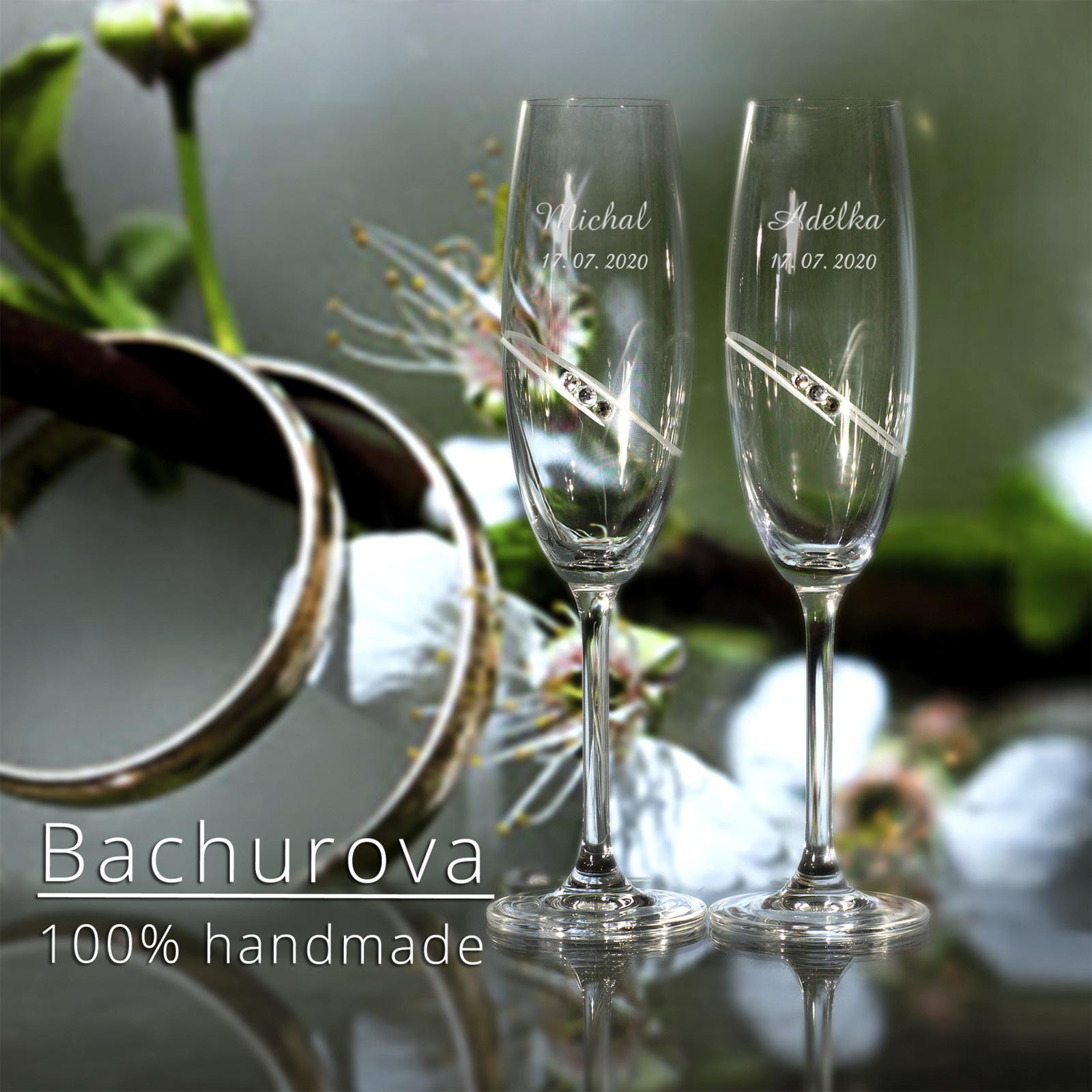 Svatební skleničky_broušené s kameny