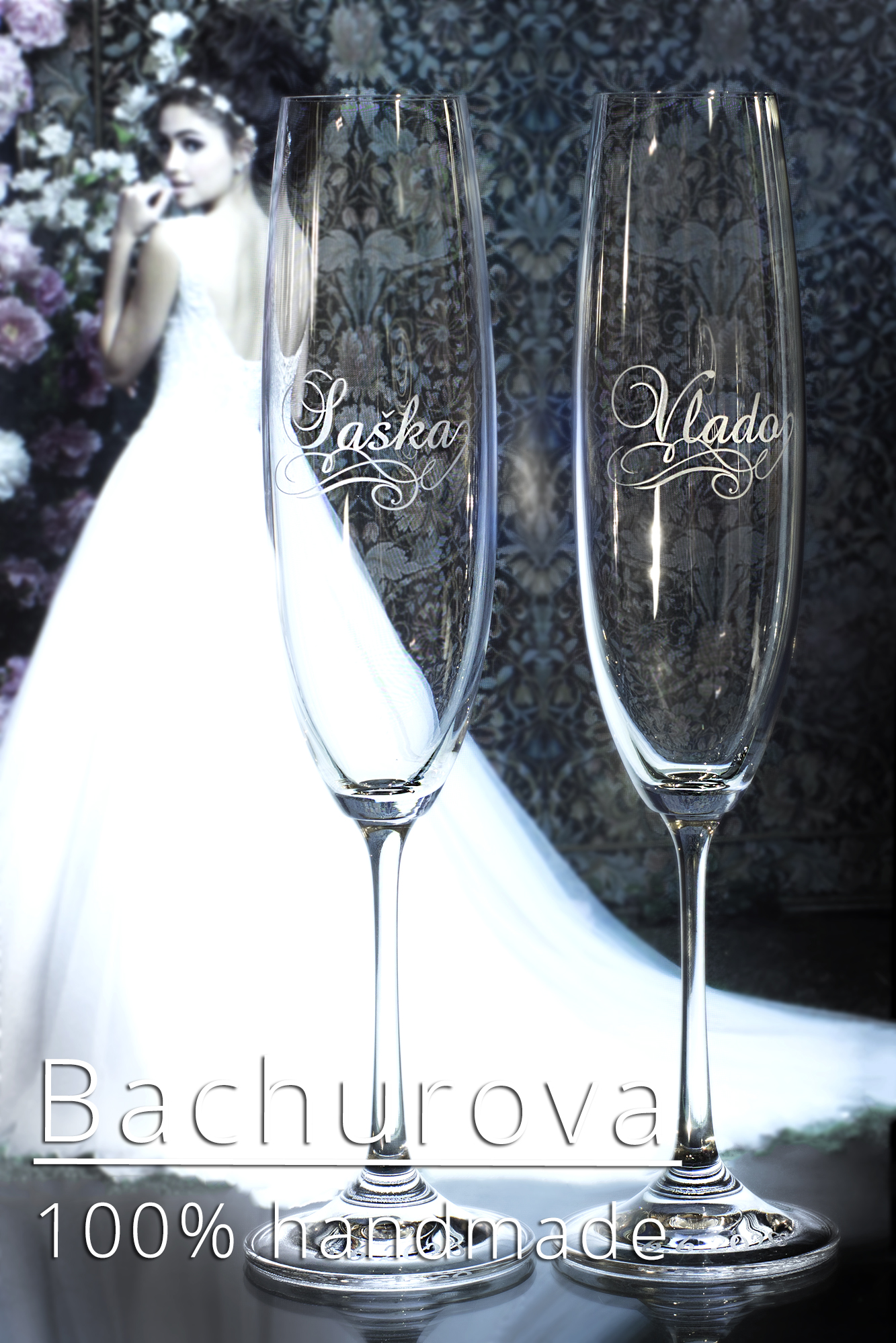 Svatební skleničky_gravírovaná jména