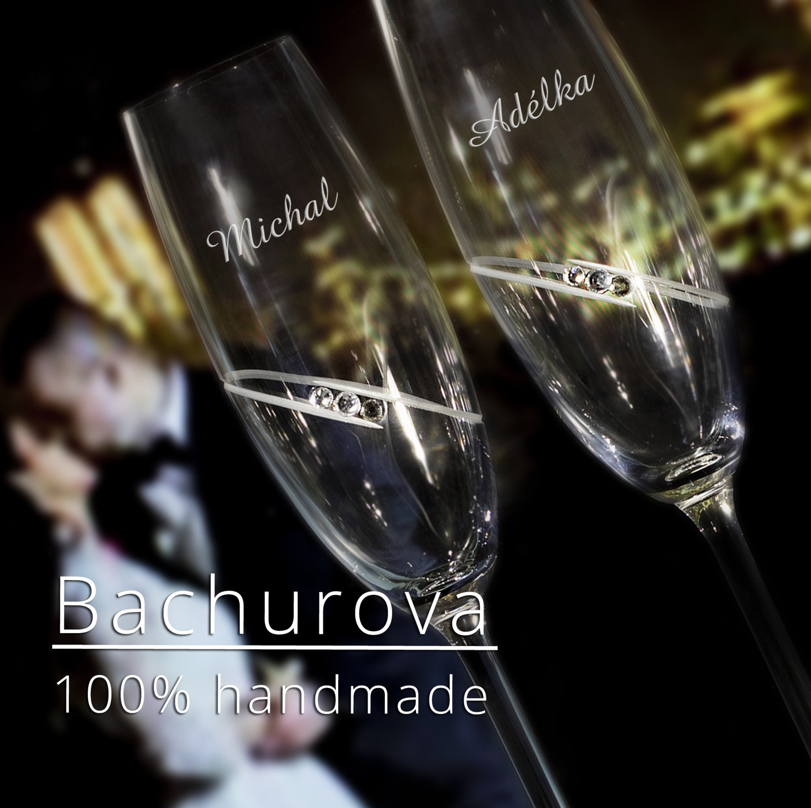 Svatební skleničky_broušené s kameny