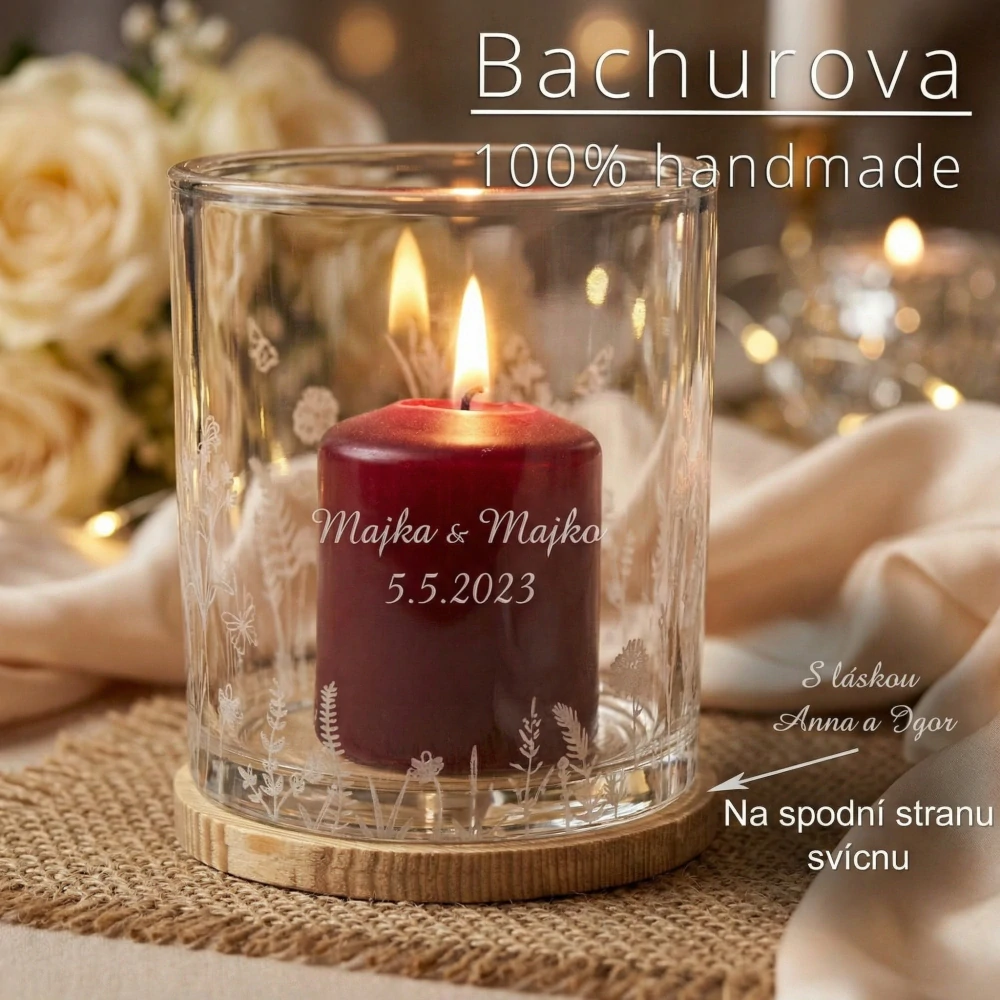 Svatební svícen Letní louka